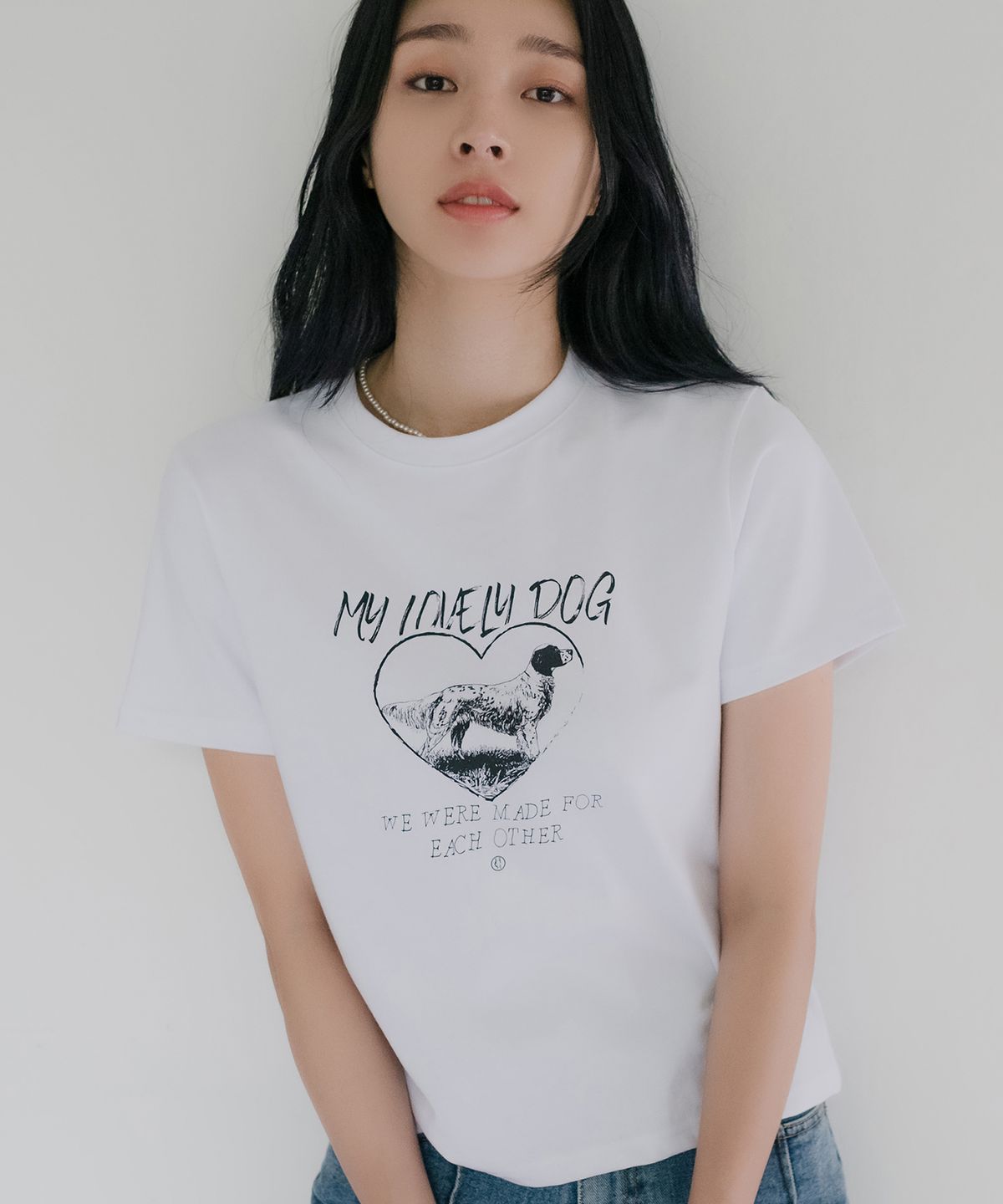 하드코어 해피니스(HARDCORE HAPPINESS) MY LOVELY DOG TEE_WHITE