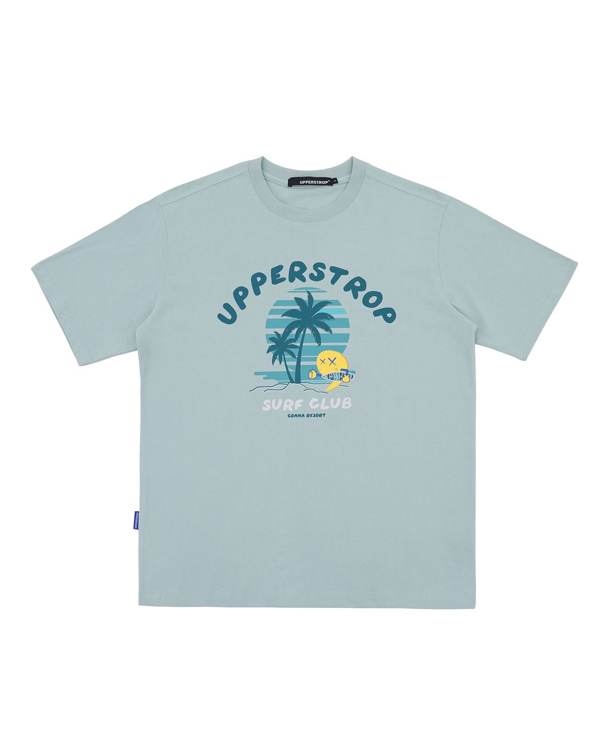어퍼스트롭(UPPERSTROP) [UP9602] SURF CLUB 비치 팜트리 티셔츠 민트