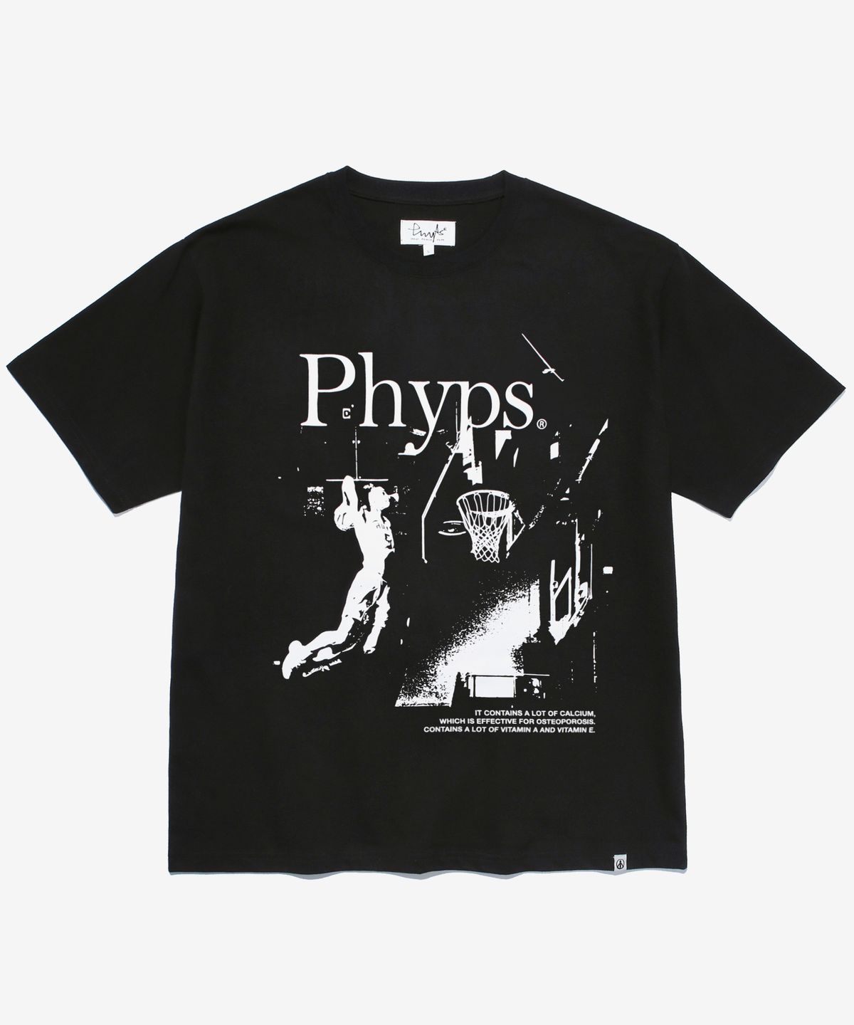 피지컬 디파트먼트(PHYSICAL DEPARTMENT) 베스킷볼 덩크슛 반팔티셔츠_블랙/화이트