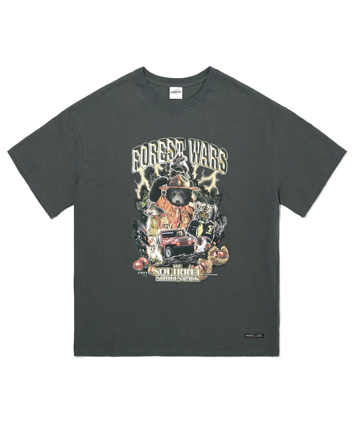 [CRITIC]FOREST WARS Short Sleeve T-Shirt/追跡付 MUSINSA | CRITIC FOREST WARS Short Sleeve T-Shirt Charcoal