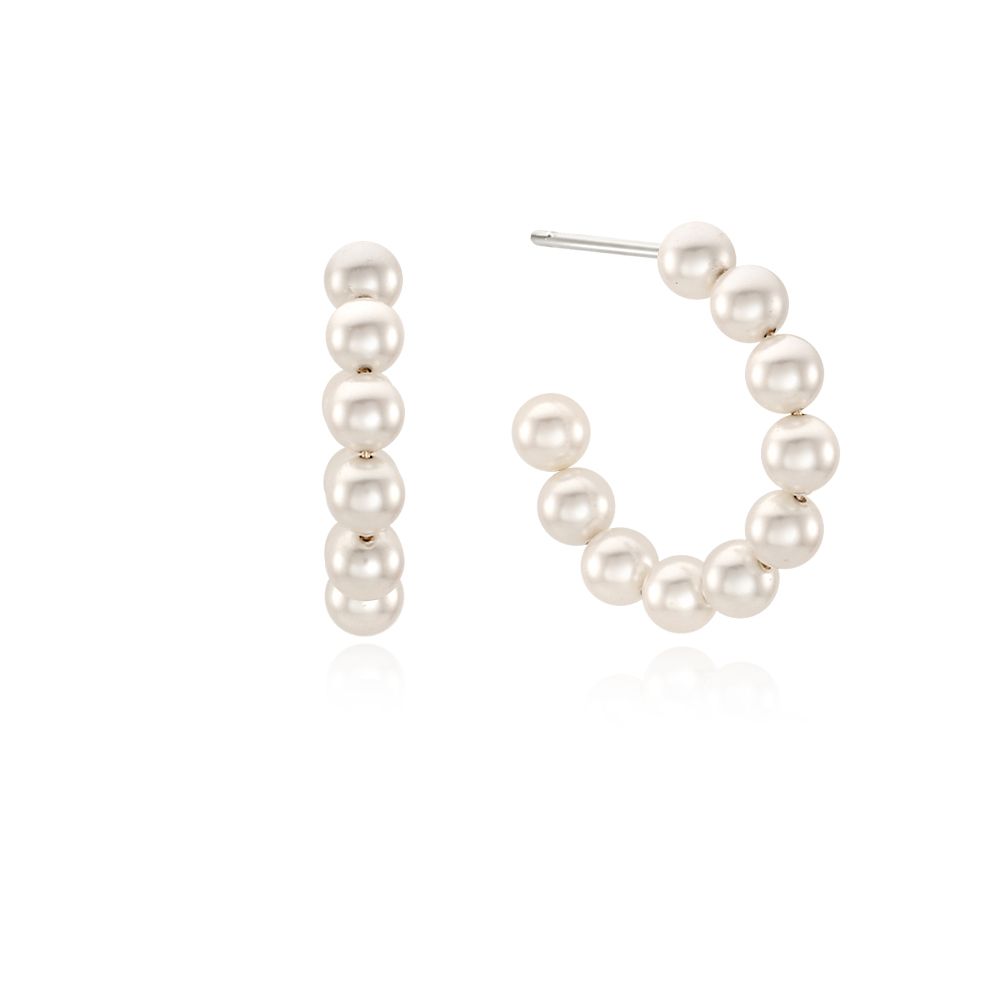 ☆TATIANA☆ Mono Pearl Hoop Earrings EC1478 MUSINSA | TATIANA Mono Pearl Hoop Earrings EC1478