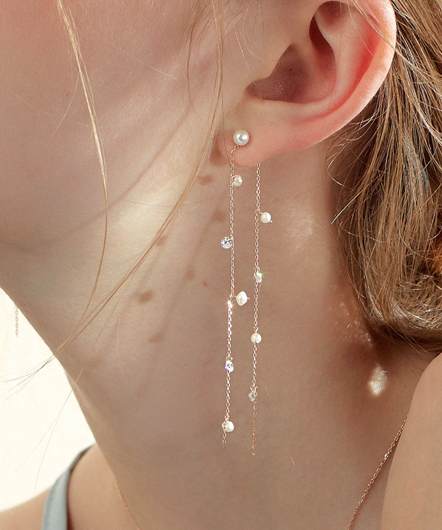 イヤリング TATIANA Luster Pearl Chain Earrings EC1473 MUSINSA | TATIANA Luster Pearl Chain Earrings EC1473
