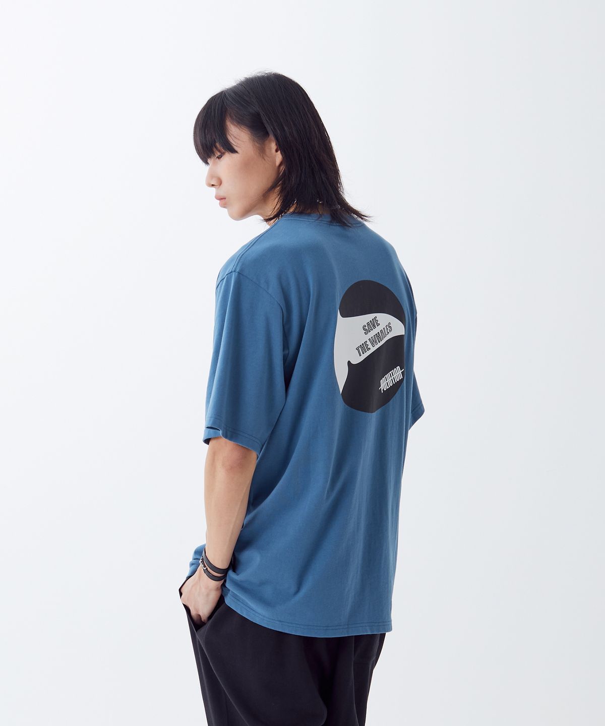폴루션(POLLUTION) Whale Series-1 Half T-Shirt(PUNCMTS017_BL)