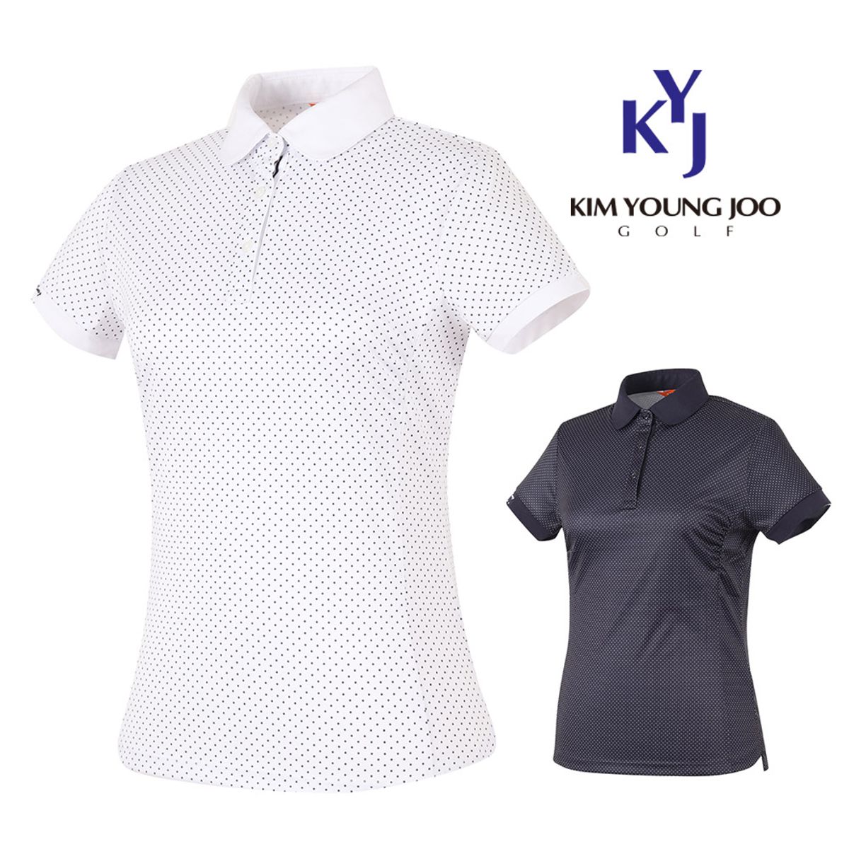 김영주 골프(KIM YOUNG JOO GOLF) 여름 도트 여성 골프티셔츠 GHMLQT9A