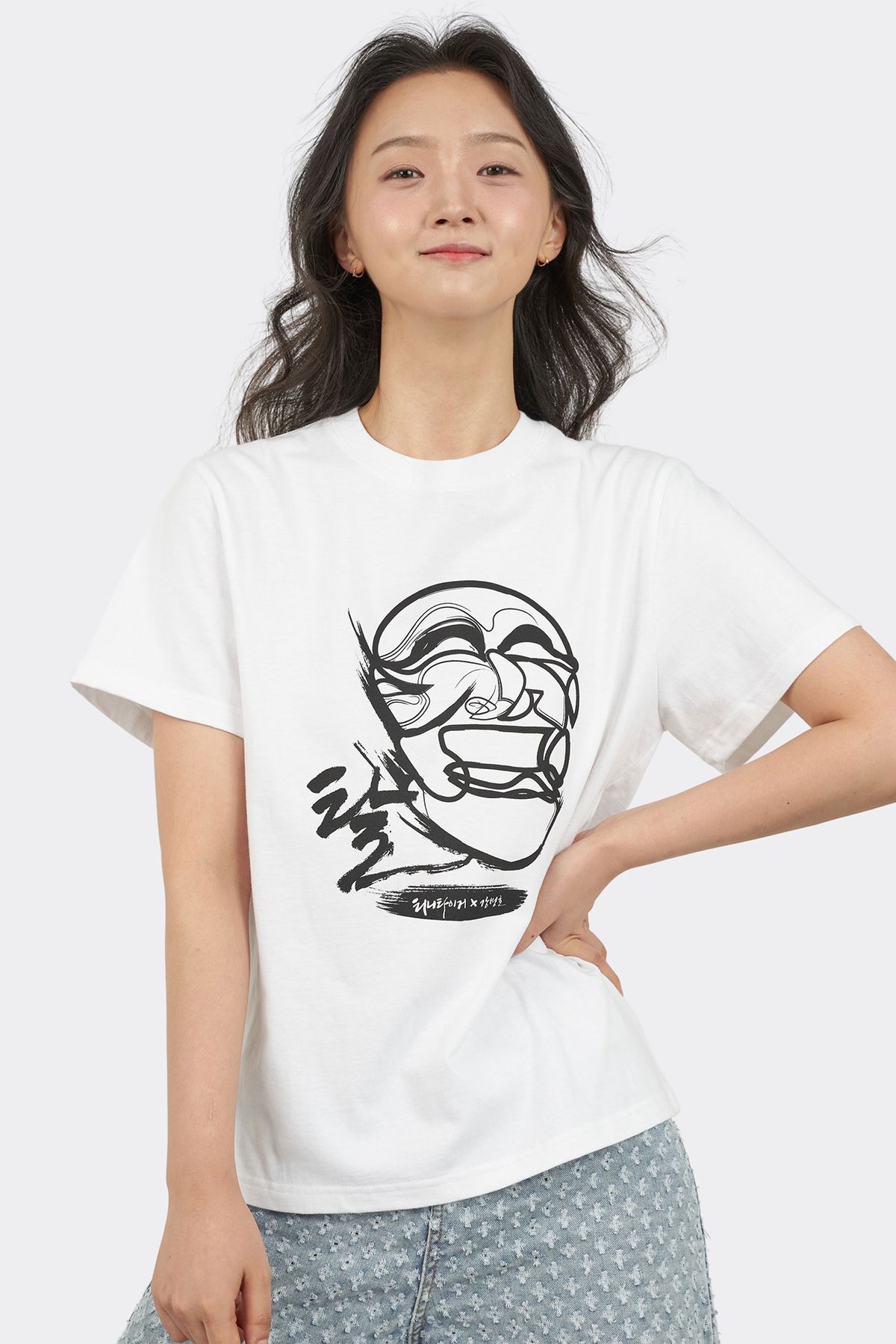 티니타이거(TEENYTIGER) Korea traditional Hahoetal short sleeve t-shirts (White)