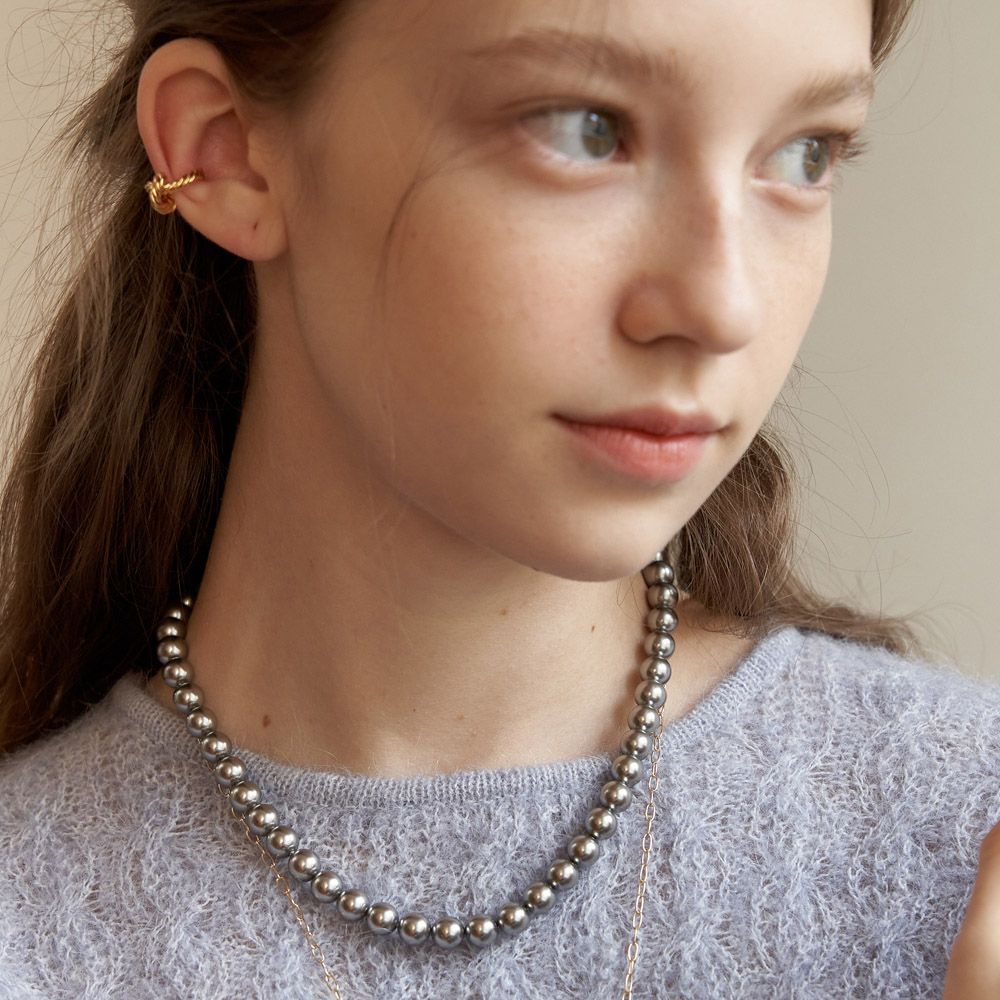 ●TATIANA● Silver 925 Labrador Grey Pearl NecklaceNZ1116 17 Black Cultured Tahitian Pearl Rhodium Over Sterling Silver