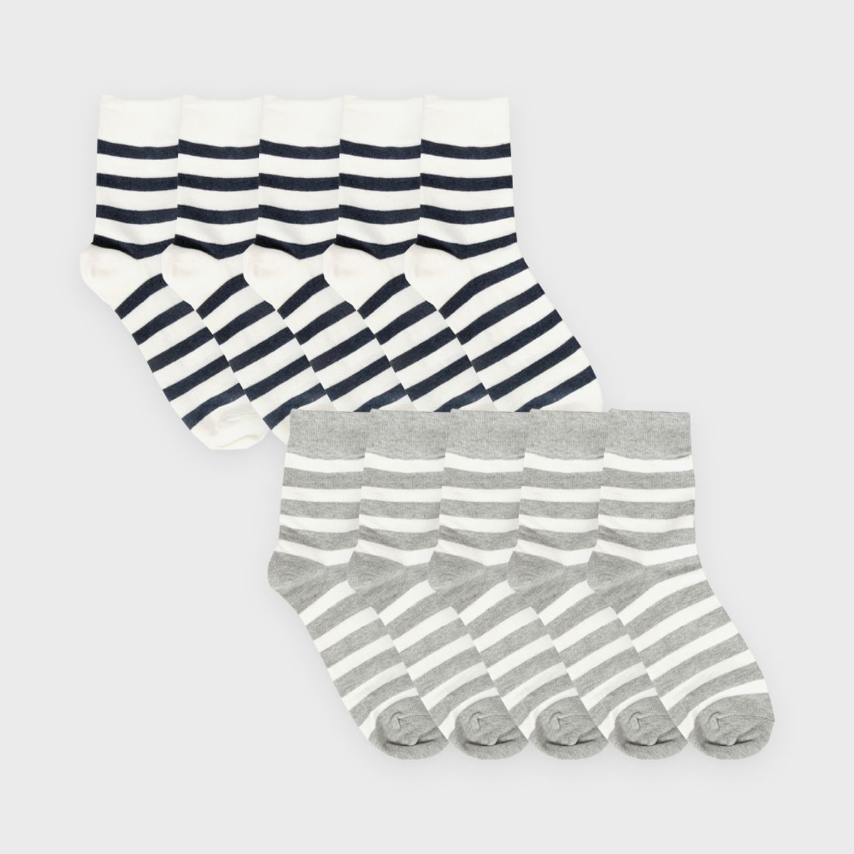 삭스에이(SOCKSA) [10PACK] 유니섹스 베이직 200N 모던 스트라이프 긴양말