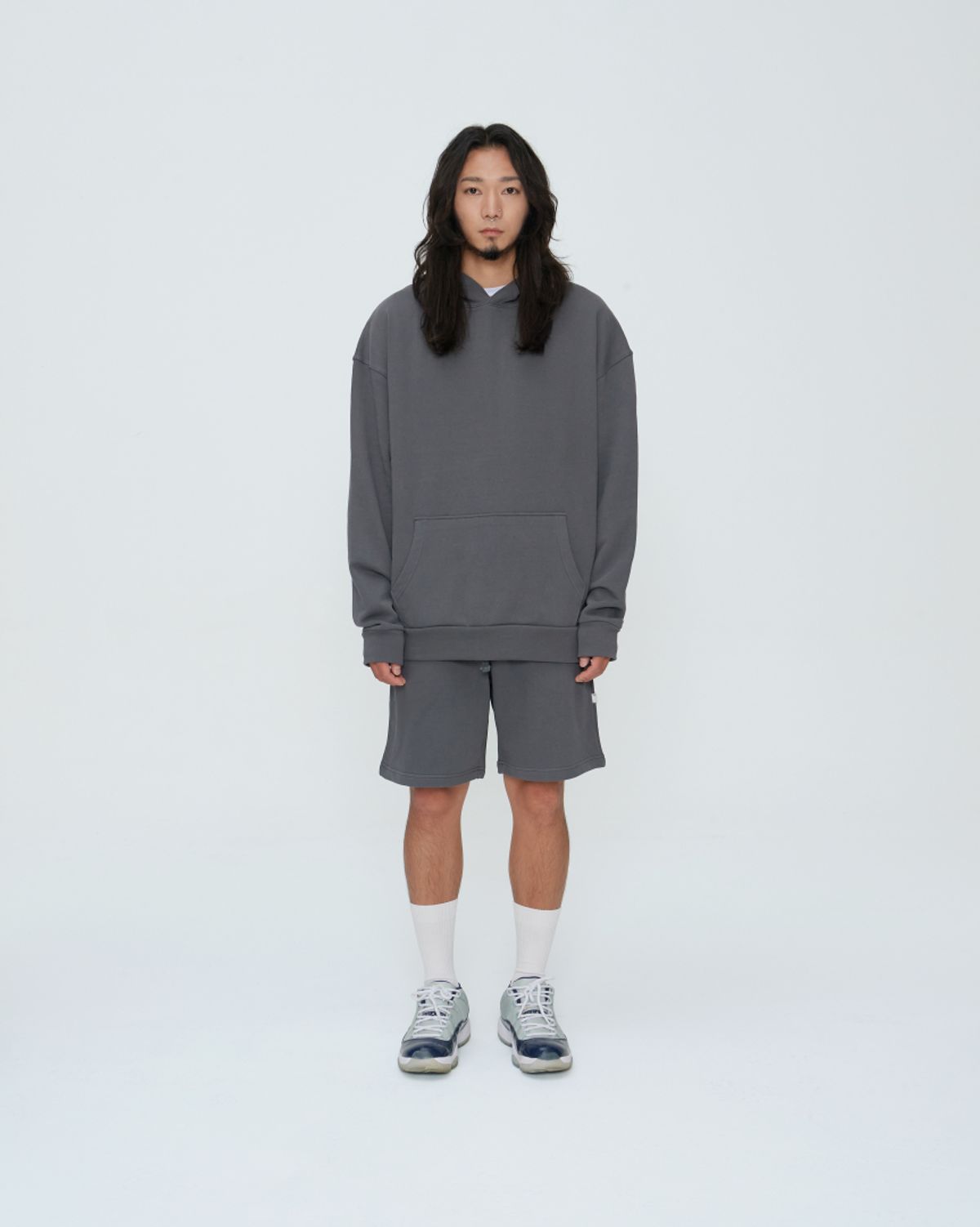쿤타치(KUNTACH) PIGEON GREY Organic Plain Frenchterry Shorts