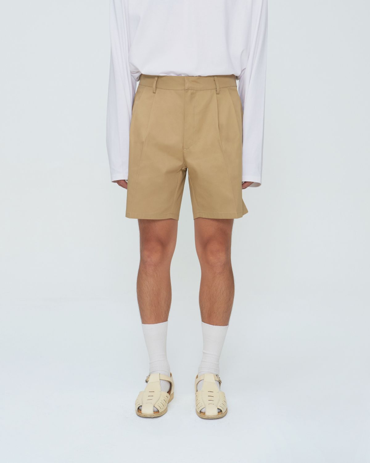 쿤타치(KUNTACH) Classic GABARDINE shorts[camel brown]
