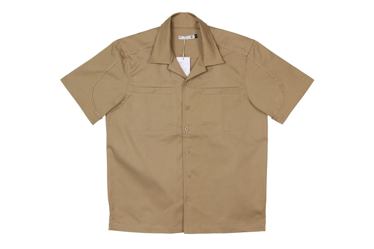 쿤타치(KUNTACH) Line GABARDINE Half Shirts[camel brown]