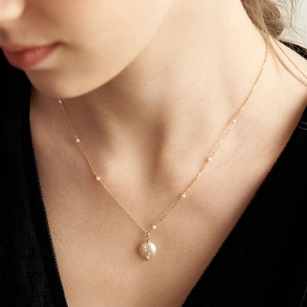 ネックレス・ペンダント TATIANA 14k gold field mignon pearl point necklaceNZ1141 170 MUSINSA | TATIANA [14k Gold Field] Mignon Pearl Highlighted