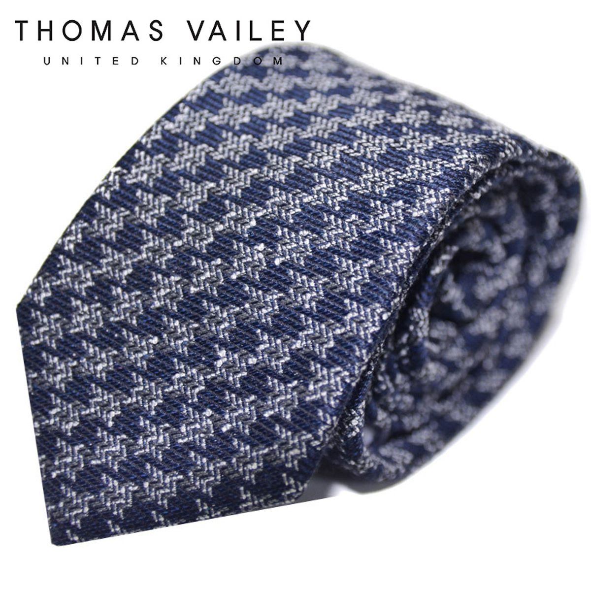 토마스 베일리(THOMAS VAILEY) [THOMAS VAILEY] 토마스베일리 실크넥타이-하운드코튼 네이비 7.5cm