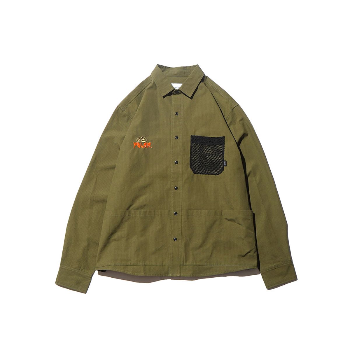 폴러스터프(POLERSTUFF) CT RIP MULTI POCKET  L/S RELAX FIT SHIRT JKT OLIVE