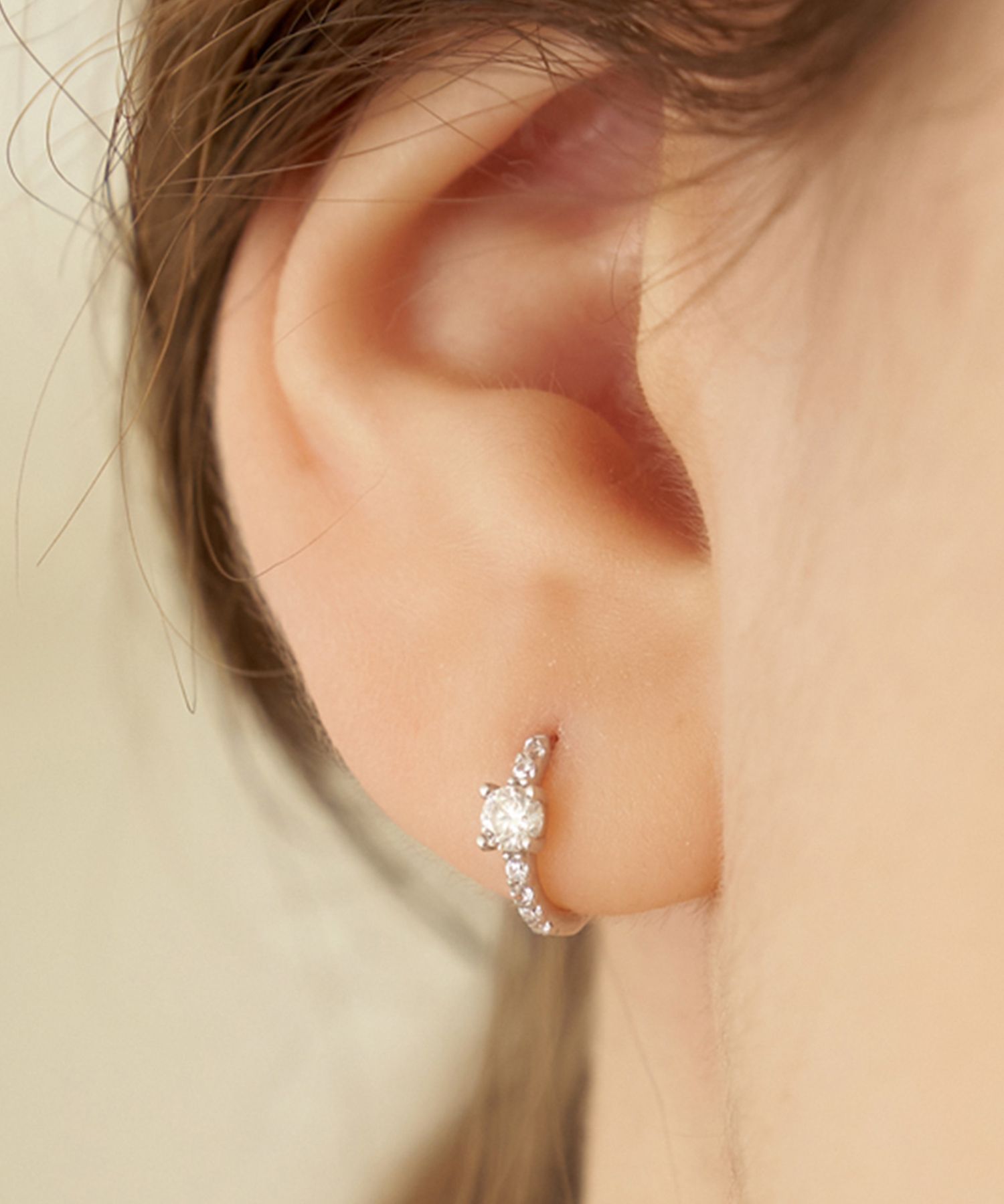 ☆人気☆【TATIANA】☆Moissanite One-Touch Hoop Earrin.g☆ MUSINSA | TATIANA [Silver 925] Moissanite one-touch hoop