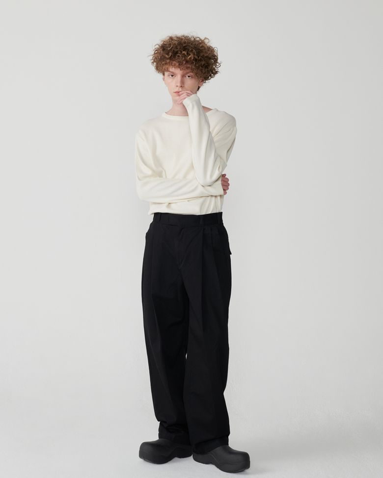 Wide Chino Pants BLACK
