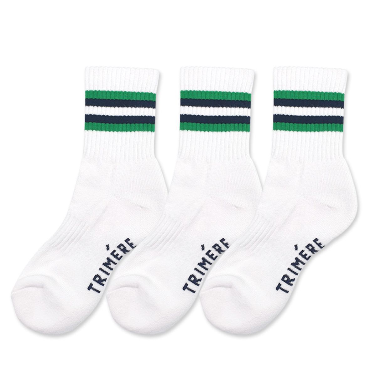 트리메르(TRIMERE) 라인삭스 3묶음 여성용 WHITE