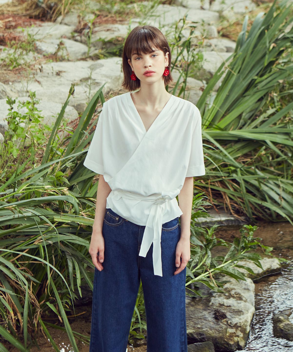 바이탈싸인(VITALSIGN) [LINE] Wrap Strap Blouse