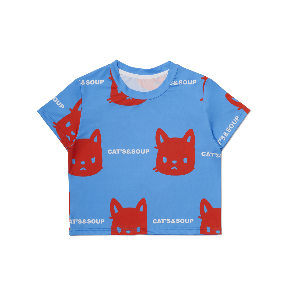 르아위(LEAWI) CROP CAT TSHIRT BLUE