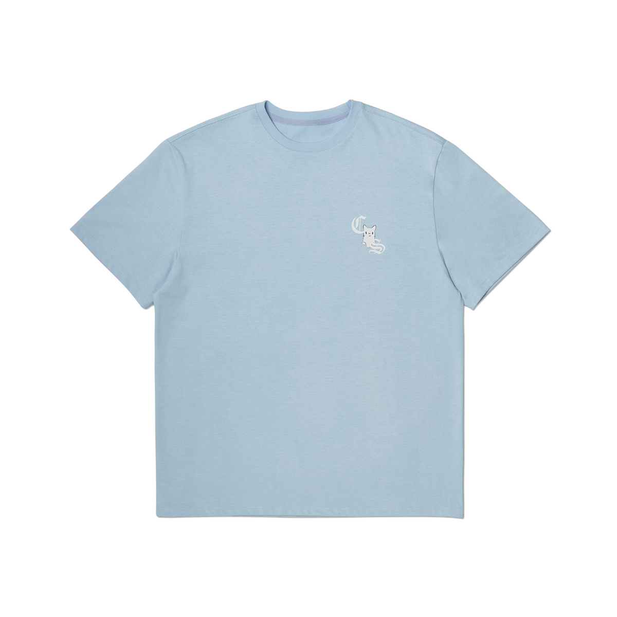 르아위(LEAWI) DOUBLE CAT TSHIRT SKYBLUE