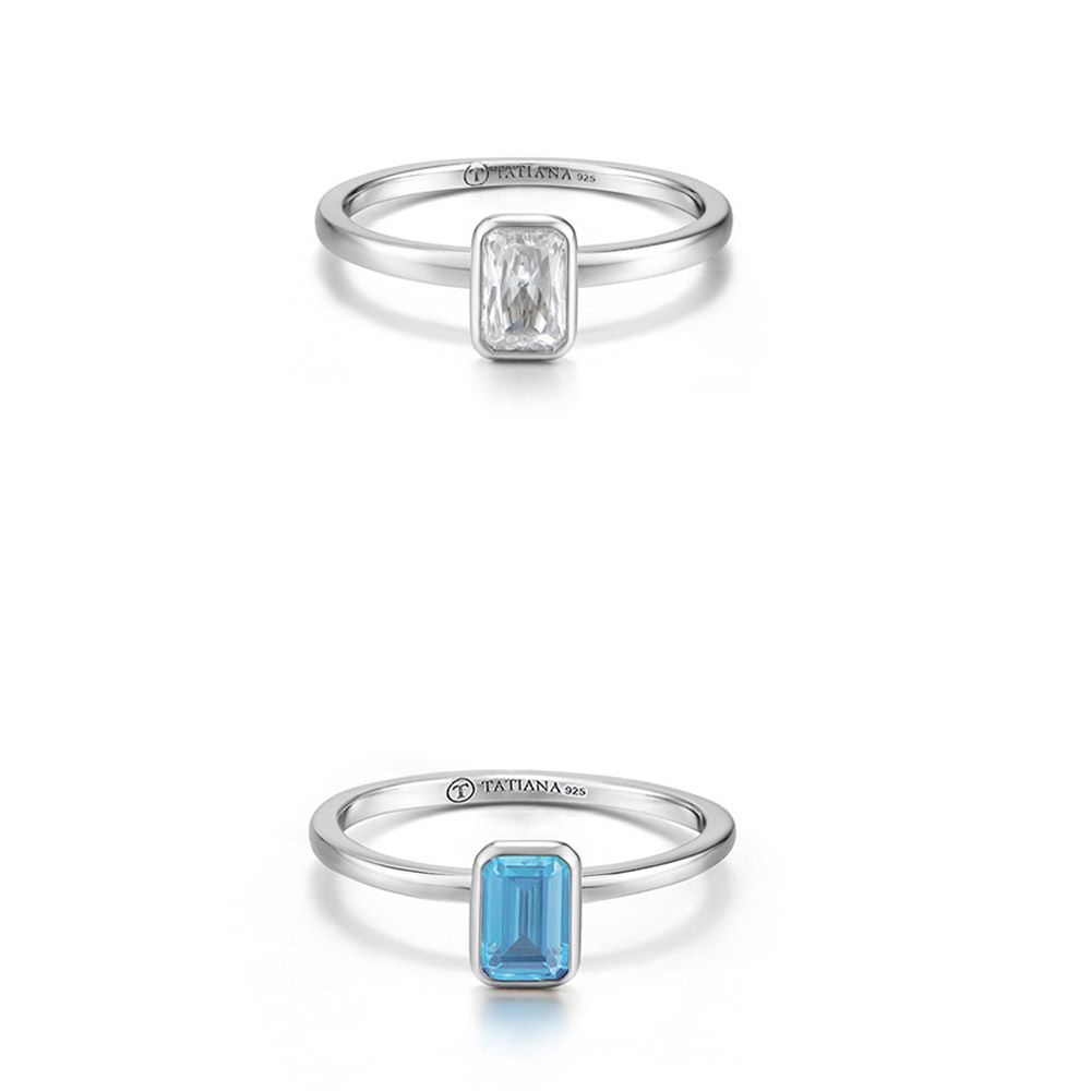 ★送料・関税込★TATIANA★Blue Sapphire Emerald Bezel Rin.g★ MUSINSA | TATIANA [Silver 925] Blue Sapphire Emerald Bezel