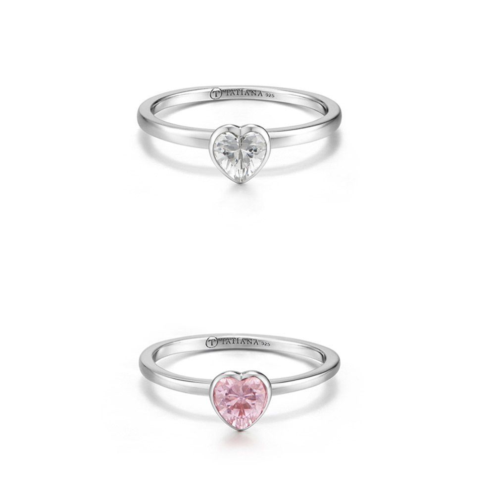 ☆TATIANA☆ Silver 925 Pink Sapphire Heart Bezel RingCR0486 MUSINSA | TATIANA [Silver 925] Pink Sapphire Heart Bezel