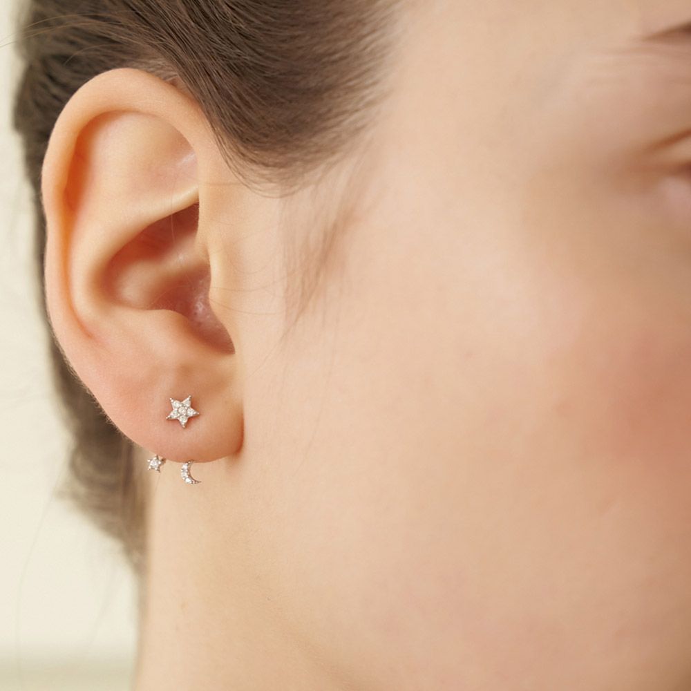 ☆TATIANA☆ Silver 925 Petit Milky Way Ear Jacket Earrings E MUSINSA | TATIANA [Silver 925] Petite Milky Way Ear Jacket