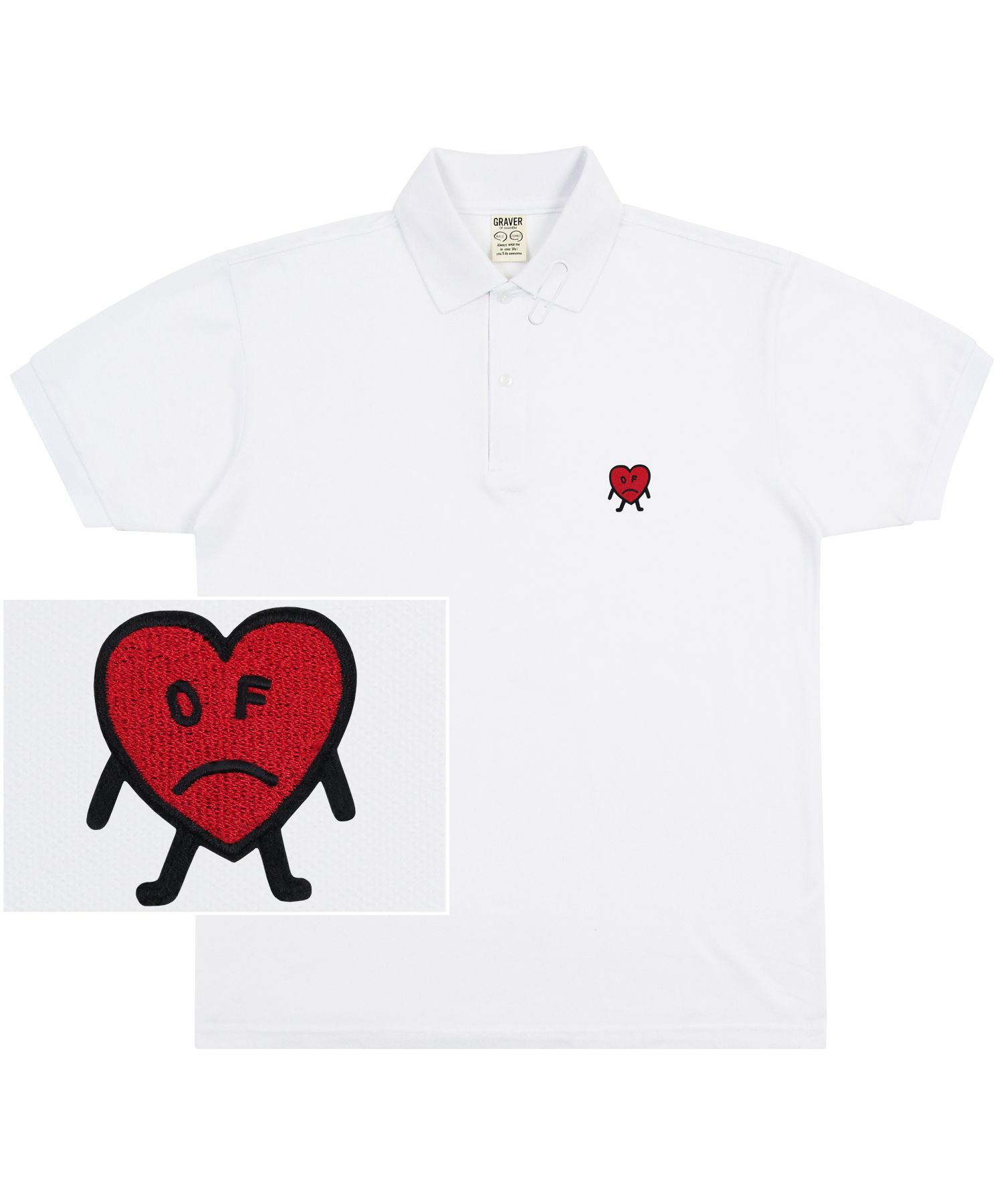 【GRAVER】Heart Smile Embroidery White Clip CheckShirtJacket MUSINSA | GRAVER [UNISEX] HEART SMILE EMBROIDERED WHITE CLIP
