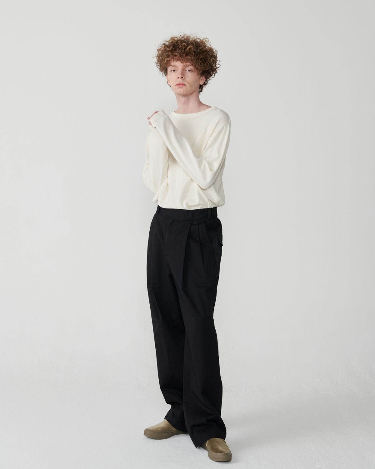 안트렉트(ENTRACTE) Long Sleeve Cotton Knit IVORY