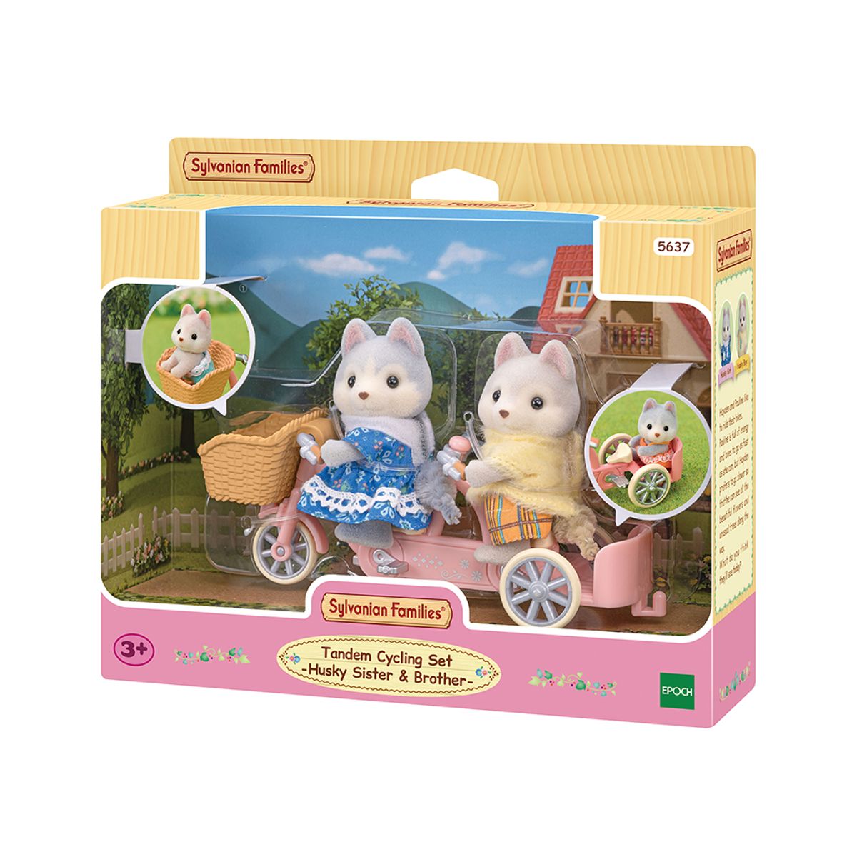 실바니안 패밀리(SYLVANIAN FAMILIES) 5637-허스키 핑크 자전거 세트
