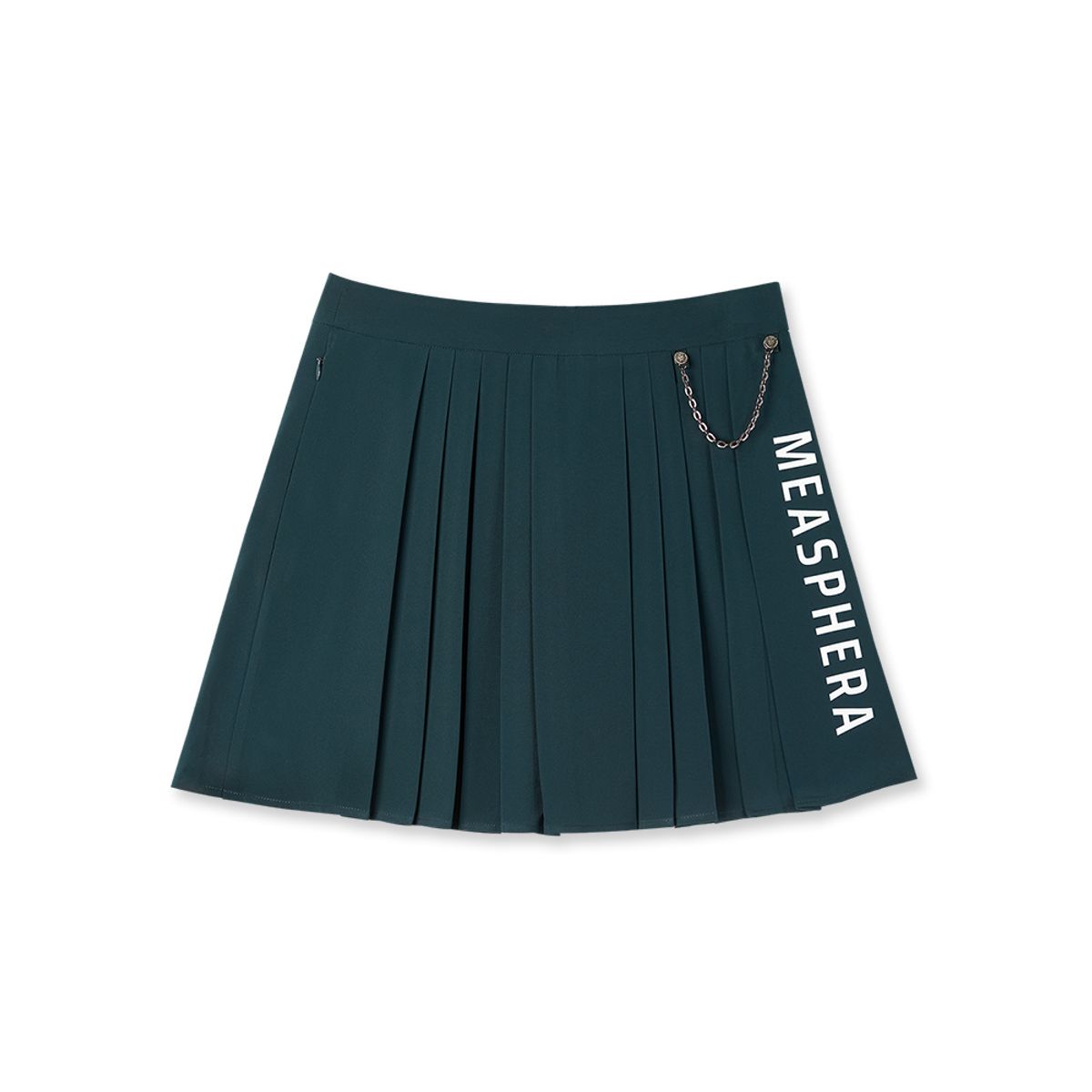 미스페라(MEASPHERA) WOMEN CHAIN PLEATS SKIRT DARK GREEN