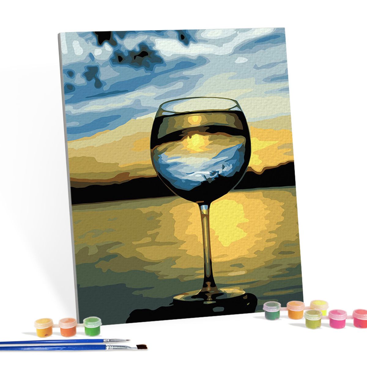 아이러브페인팅(ILOVEPAINTING) DIY캔버스형 그림그리기 40x50cm 바다를 담은 와인잔