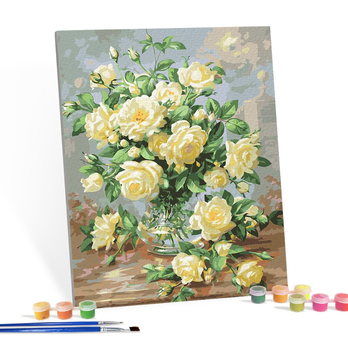 아이러브페인팅(ILOVEPAINTING) DIY캔버스형 그림그리기 40x50cm 노란꽃 화병