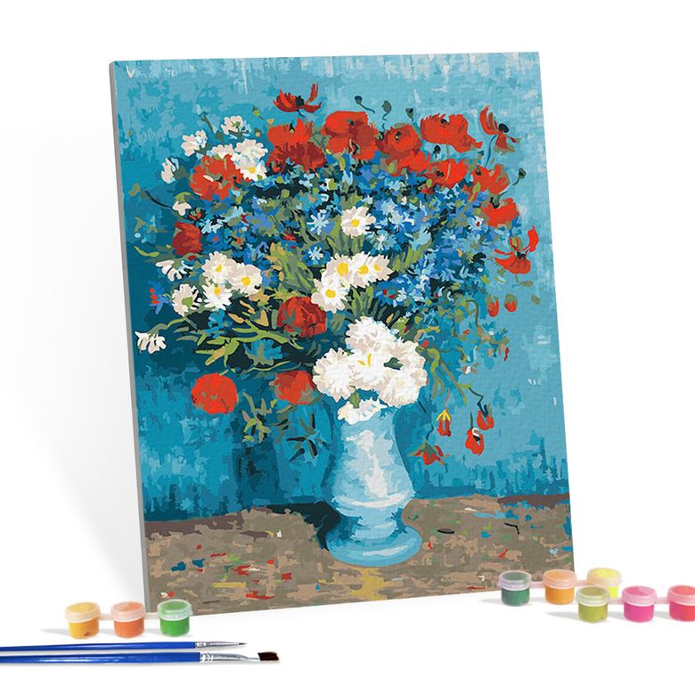 DIY캔버스형 그림그리기 40x50cm 고흐-수국화와양귀비