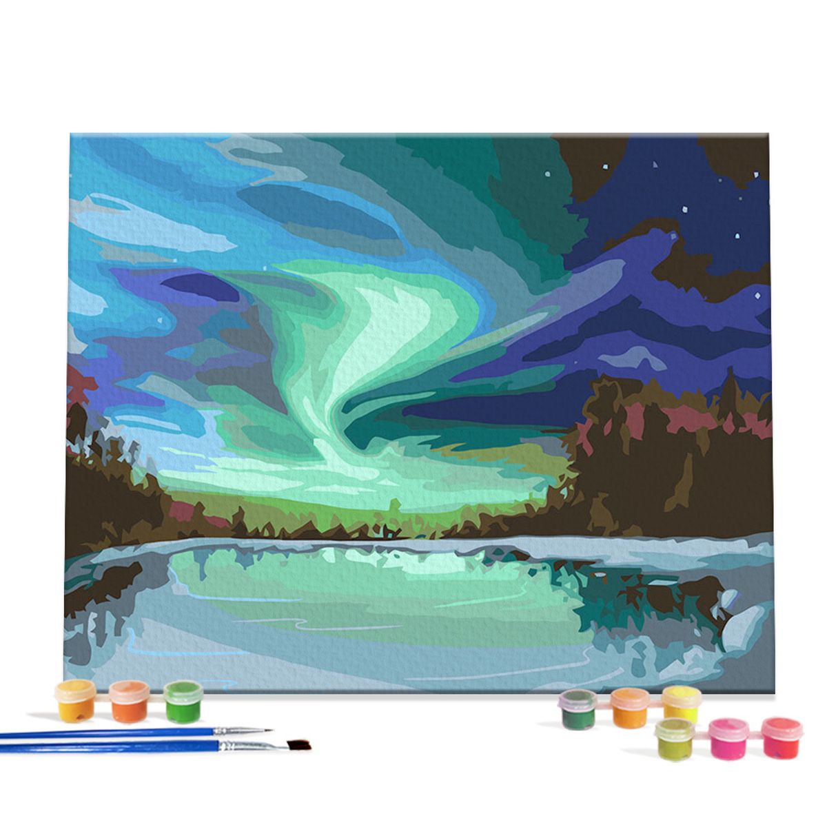 아이러브페인팅(ILOVEPAINTING) DIY캔버스형 그림그리기 40x50cm 밤하늘의 오로라