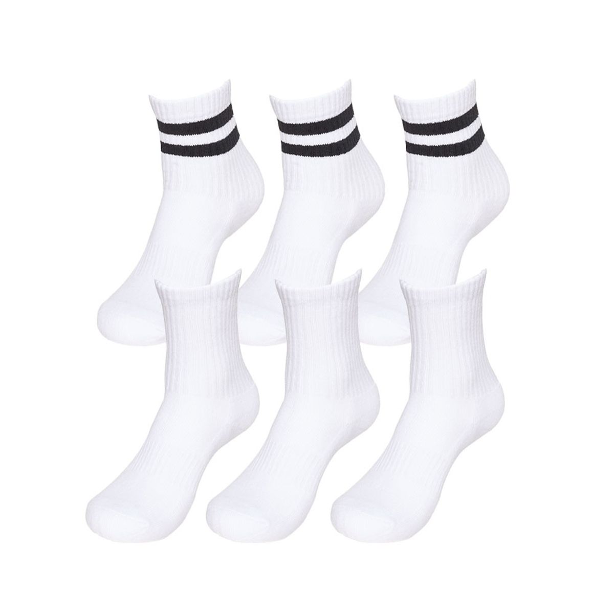 삭스핏(SOXFIT) 여성 스포츠양말 투라인+무지 6켤레 세트