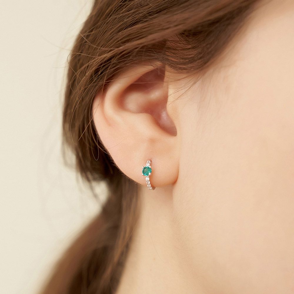 イヤリング TATIANA Silver 925 Colorful One-Touch Hoop Earrings EC1737 MUSINSA | TATIANA [Silver 925] Colorful one-touch hoop