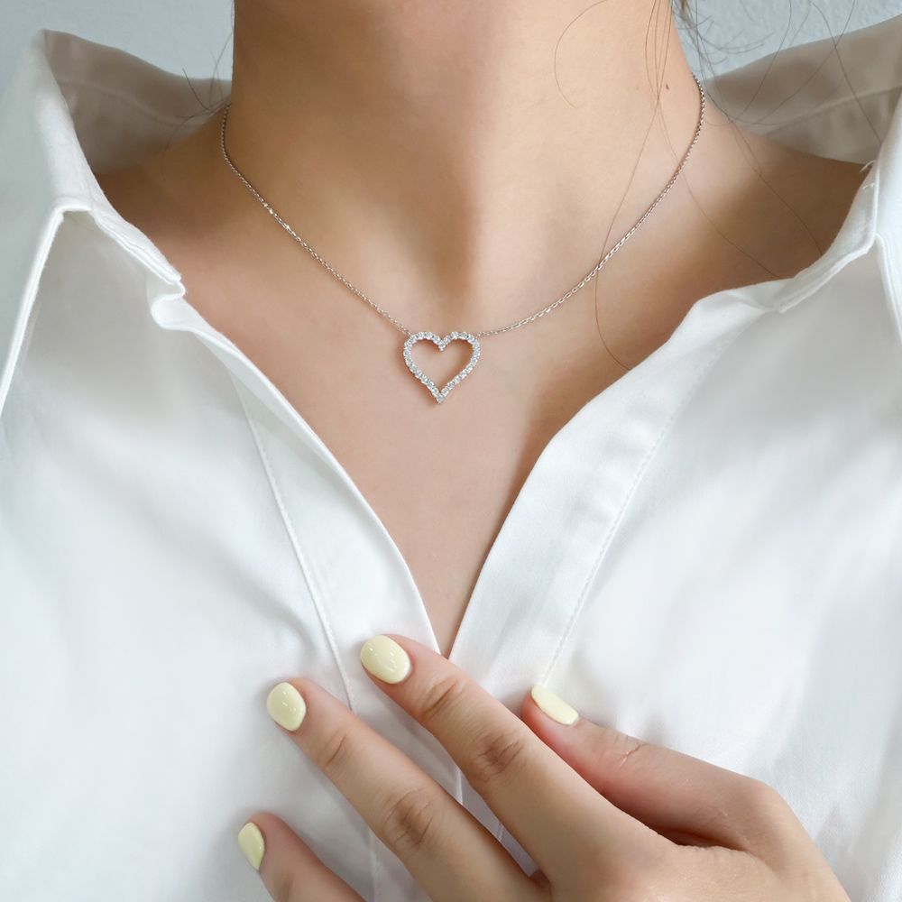 ☆TATIANA☆ Shine Heart Basic Necklace NZ1163 MUSINSA | TATIANA Shine Heart Basic Necklace NZ1163