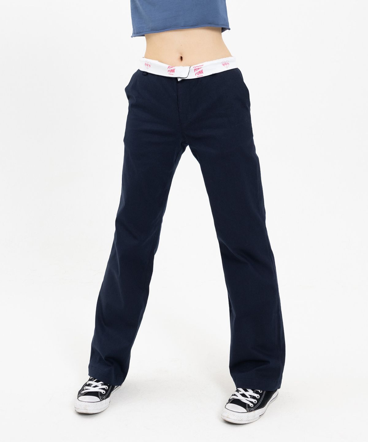 하이스쿨디스코(HIGH SCHOOL DISCO) Waist point pants_Navy