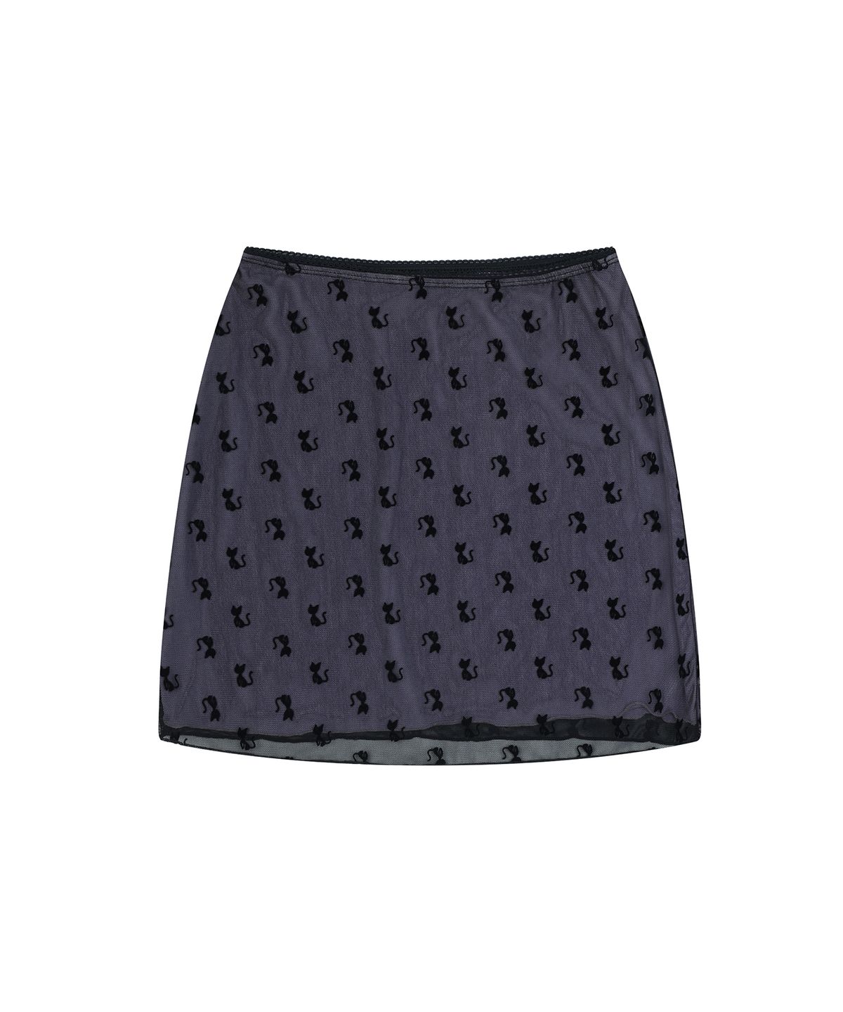 하이스쿨디스코(HIGH SCHOOL DISCO) Cats mesh skirt_Purple
