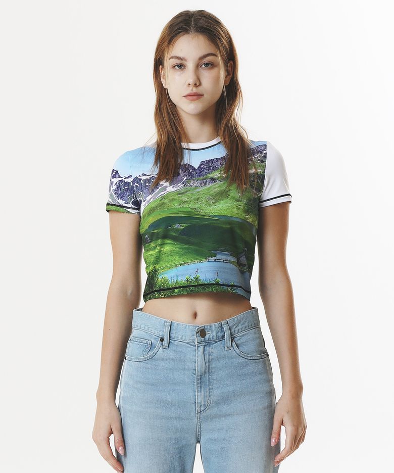 PRINT SHORT SLEEVE CROP T-SHIRT_[FIELD]