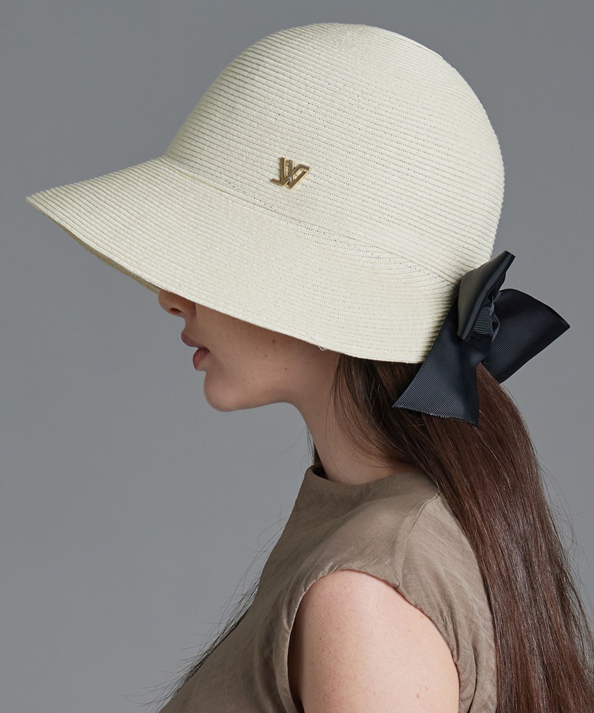 화이트샌즈(WHITE SANDS) 지사 리본 클로슈 햇 에이미 (3 colors)