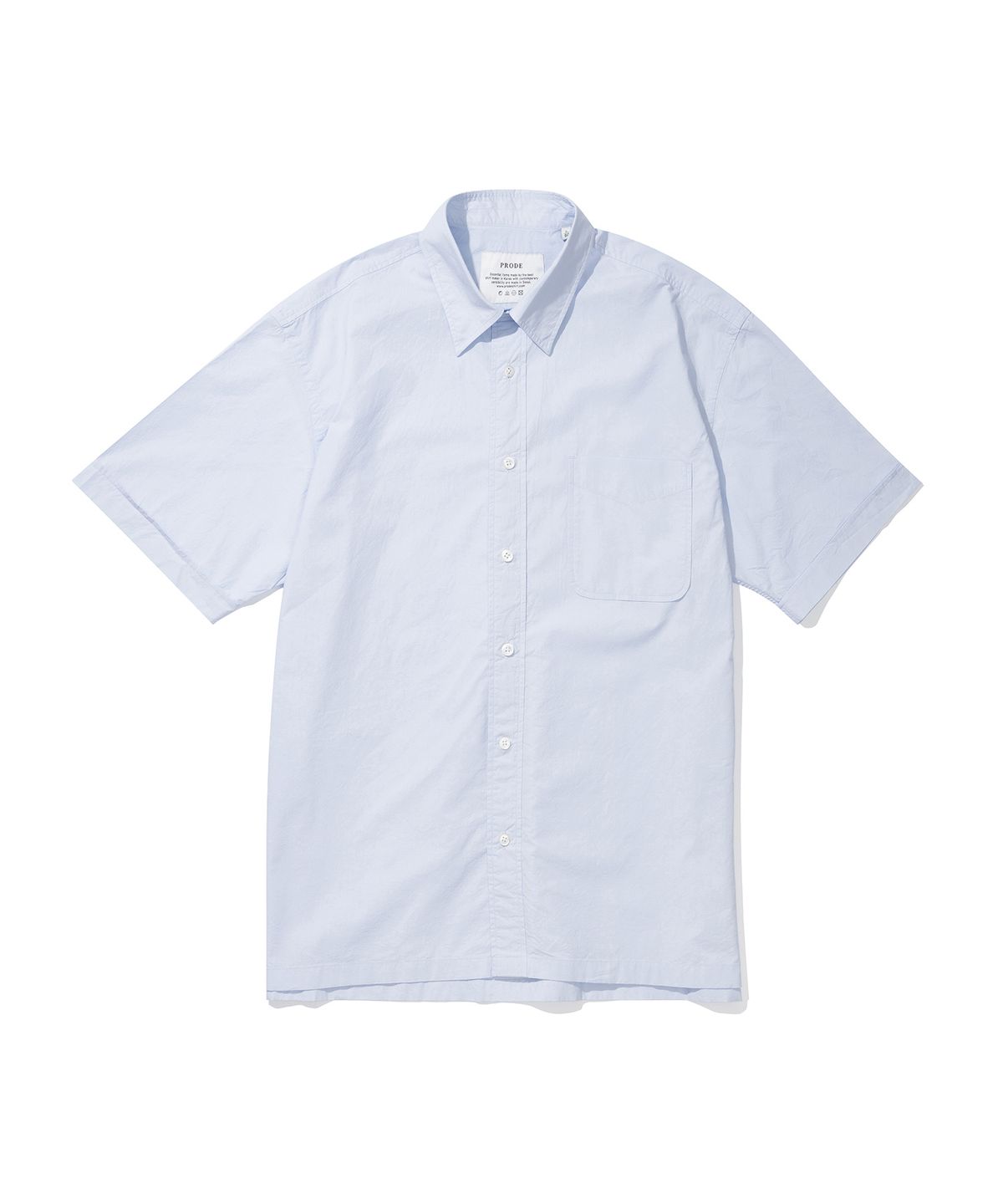 프로드셔츠(PRODESHIRT) [릴렉스]P-905 포플린 반팔 셔츠 (블루)