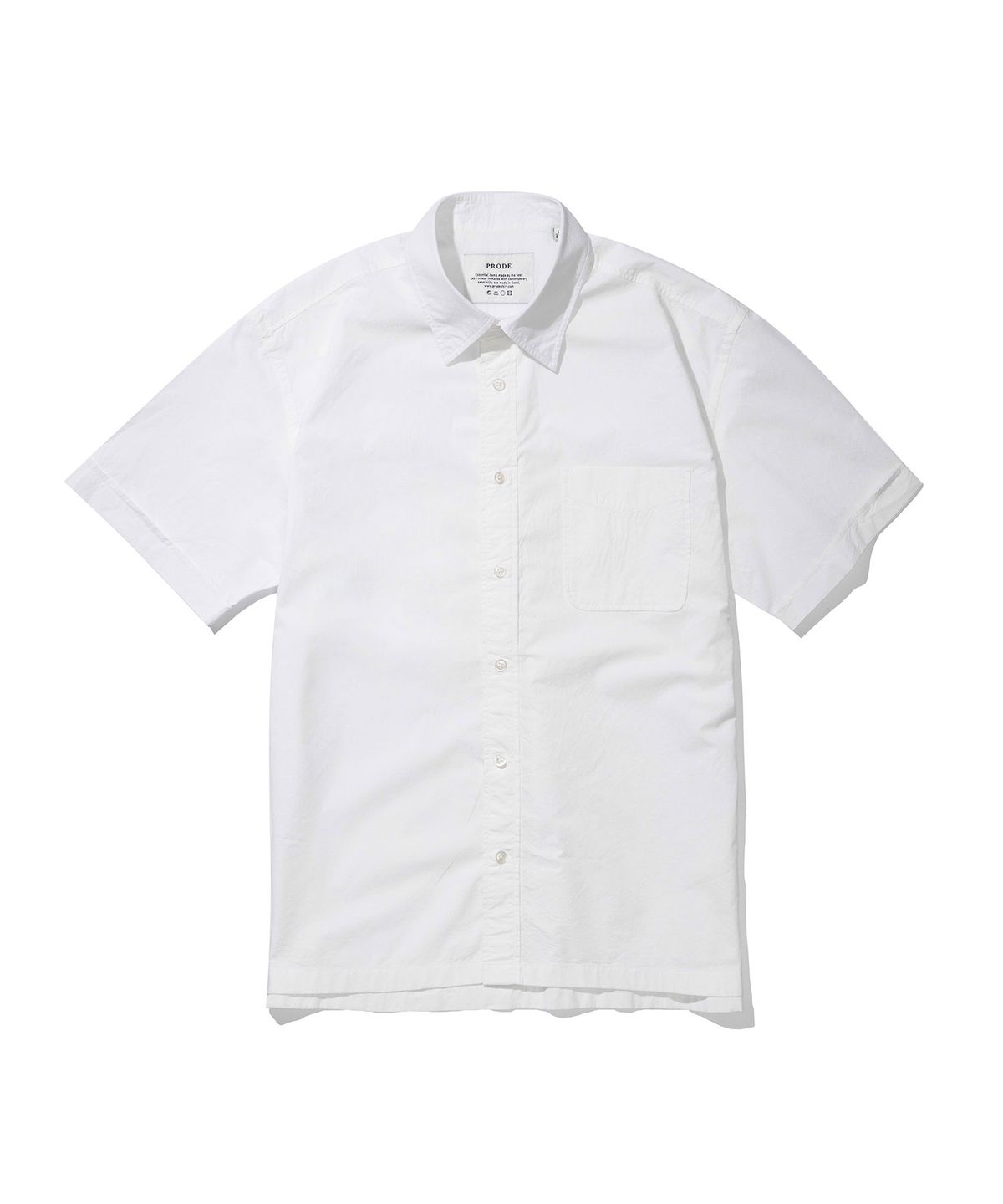 프로드셔츠(PRODESHIRT) [릴렉스]P-905 포플린 반팔 셔츠 (화이트)