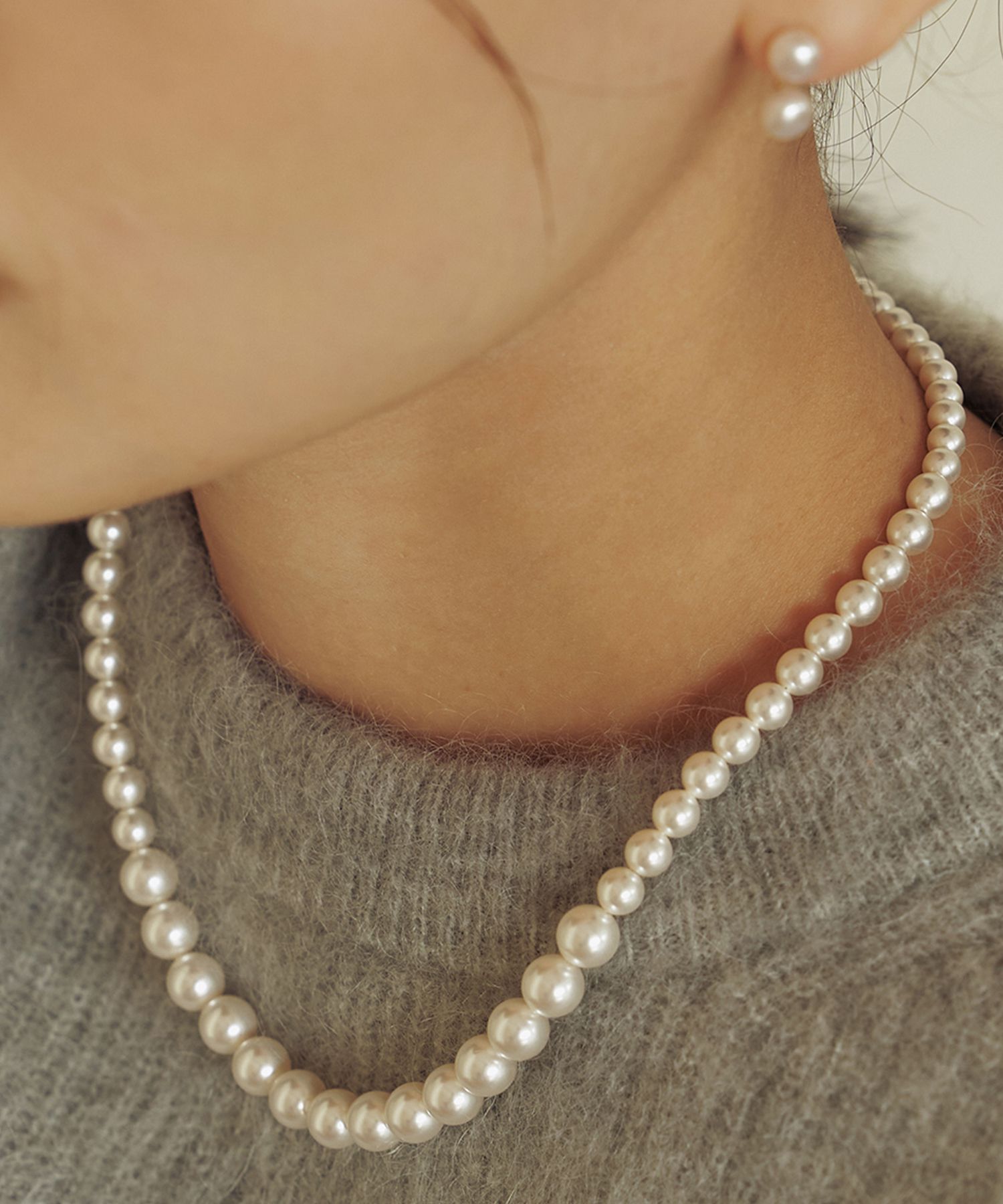 【TATIANA】Crescendo Pearl Necklace_NZ1202〜パールネックレス MUSINSA公式 | TATIANA Crescendo Pearl Necklace_NZ1202
