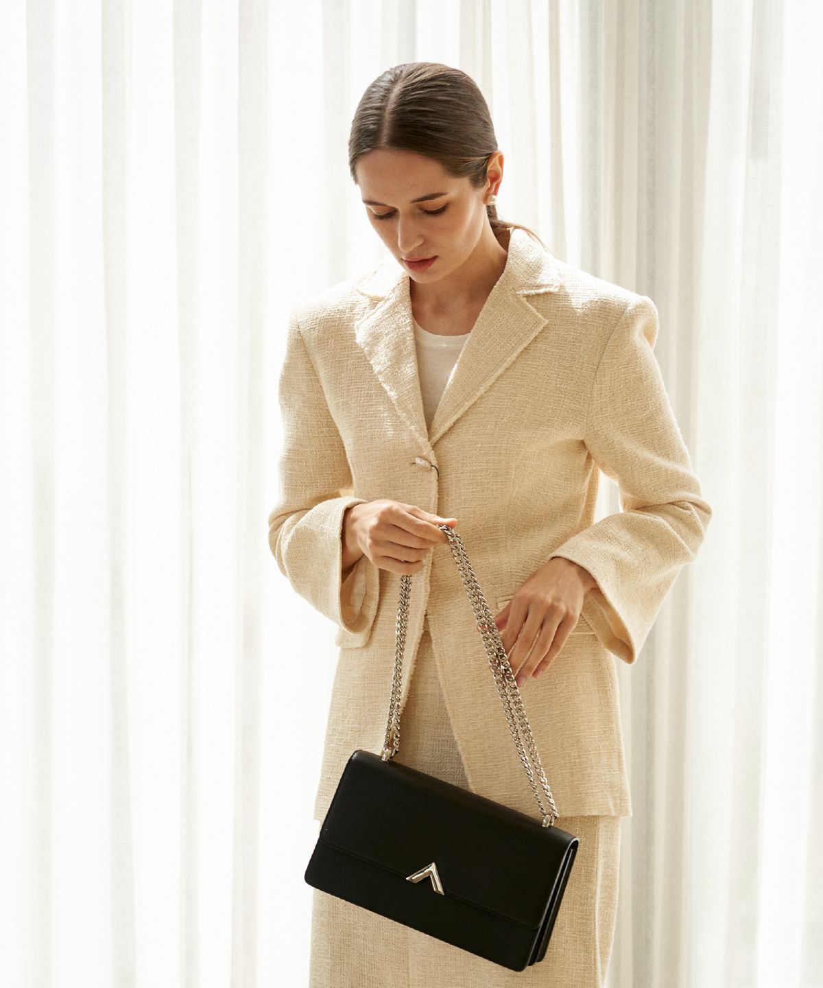 벨류엣(VALLUAT) Edero silver bag_Black