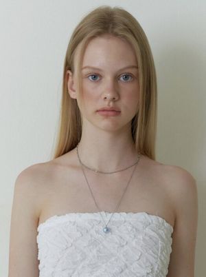 skyblue swarovski layered necklace