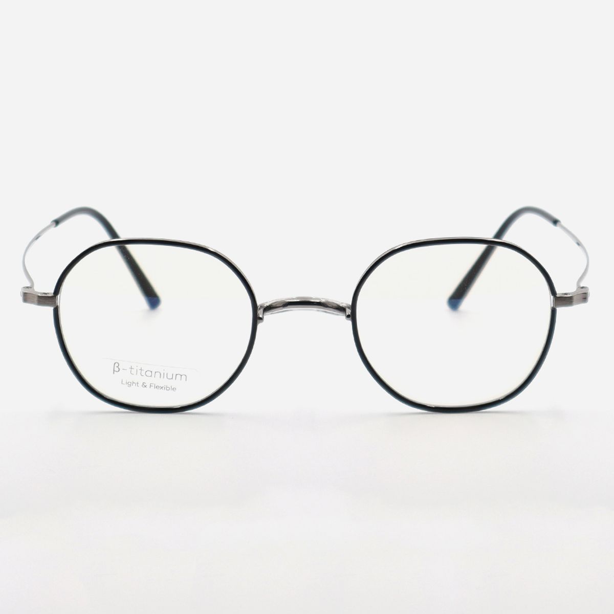 알로아이웨어(ALO EYEWEAR) [Nose Saddle] AL8205 1811M 노즈새들 티타늄 옥타곤 블랙/실버 안경테