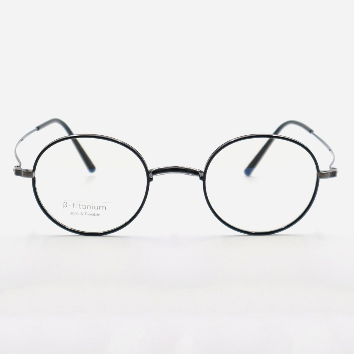 알로아이웨어(ALO EYEWEAR) [Nose Saddle] AL8206 0910M 노즈새들 티타늄 라운드 블랙/그레이 안경테