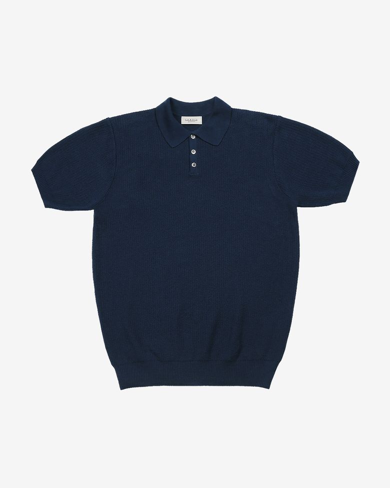 Texture Summer Polo Knit (Blue)