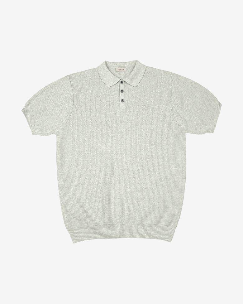 Texture Summer Polo Knit (Oatmeal gray)